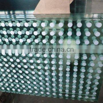 4+0.76PVB+4mm silk printed laminated wall glass with holes