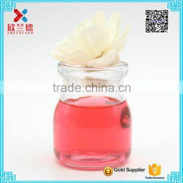 recyclable 100ml clear glass pudding bottle with plastic cap wholesale