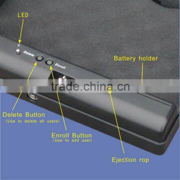 Wholesale- MS500 Micro Vault Biometric Fingerprint Pistol Small Security Storage Steel Safe Box / Gun Vault photo-3