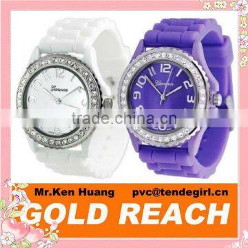 Unisex Diamond Silicone Analog Quartz Wrist Watch