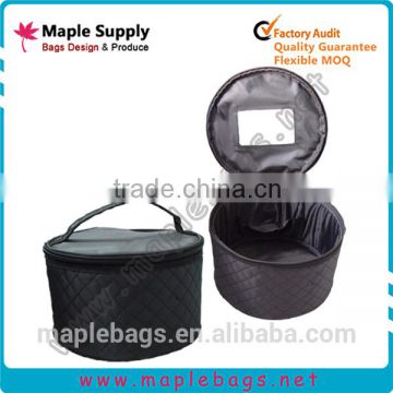 Round Cosmetic Bag with Mirror