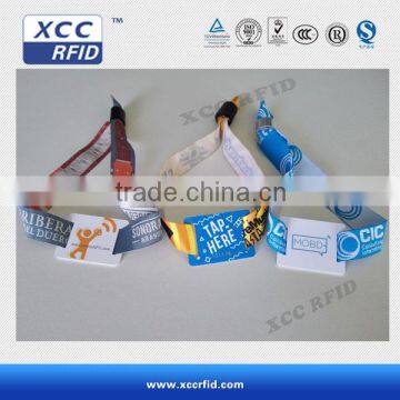 Custom ISO14443a S501K/F08 1K RFID Festival Fabric Wristband
