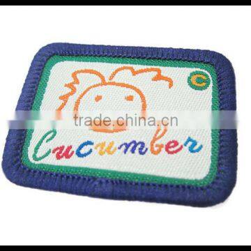 High quality woven patches for kids and vests and garments hook and loop back