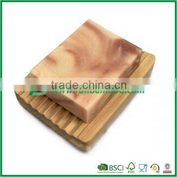 bamboo soap dish with groove