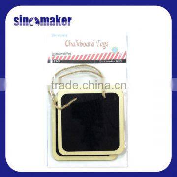 custom square chalkboard tags for gift and garment with cords