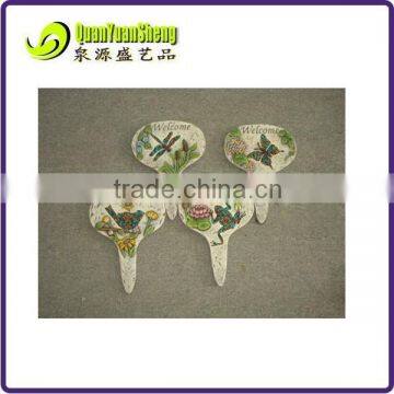 Polyresin welcome garden flower with frog garden marker