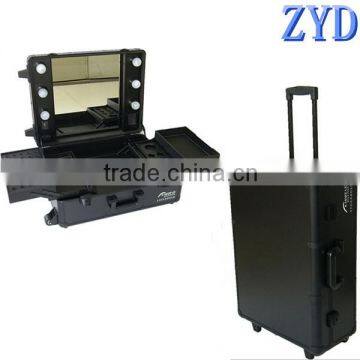 Top Quality cosmetic display station case with light professional makeup station