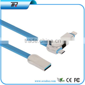 New!!! Micro USB Cable USB Data Cable USB Charger Cable for both of iphone and android two-in-one(CB03)