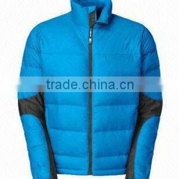 men's blue outdoor no hood winter padding jacket