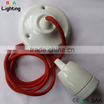 E27 Socket Porcelain Ceramic Pendant Light Cord, Ceramic Ceiling Lamp