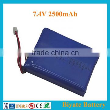 Good quality rechargeable lithium polymer battery 7.4v 2500mah