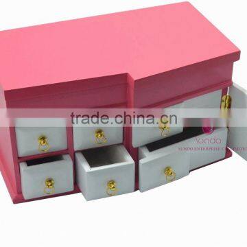 Cute Pink Jewelry Gift Cabinet With Mirror photo-5
