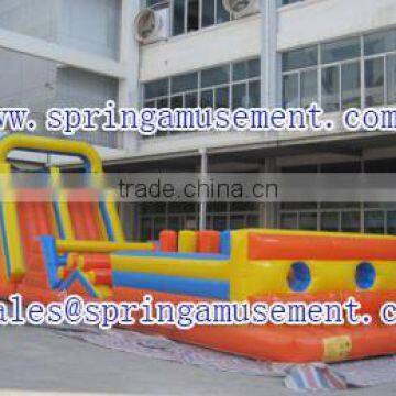 Hot sale inflatable double tunnel obstacle course with slide SP-OC002