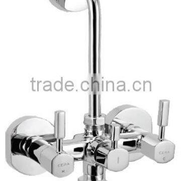 Wall mixer with 210 mm (8.5") max. long bend pipe for overhead shower and spout with coin slot aerator