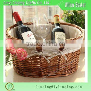 Colored Gift Willow Picnic Basket Hamper Wicker Basket