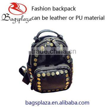 MK176 Fashion high quality Sequins Black PU and Leather China Backpack