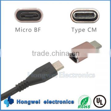 Ultra thin Micro BF to USB-C male USB 3.1 Type C adapter