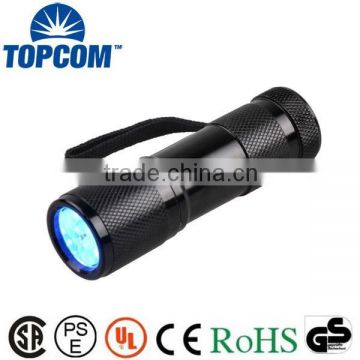 mini aluminum multiband 9 UV Led ultraviolet torch