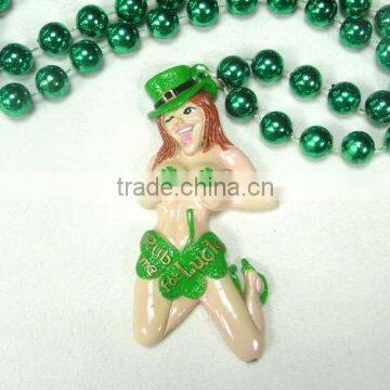 St. Patrick Beads Necklace Plastic MOT Beads Throw Item