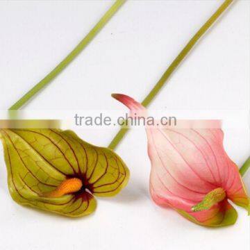 Single Head Red Anthurium Flowers, 51cm Anthurium Artificial Flowers for Public Decoration photo-2