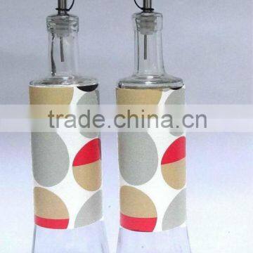 TW661P glass oil bottle with leather coating