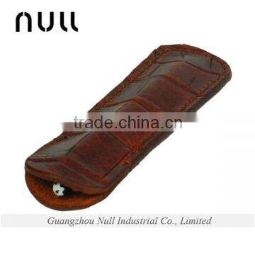 Genuine leather gifts items pocket hidden single pen holder