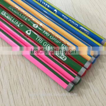 7" Standard Size Triangular Shape Color Striped HB Pencil Sharpened With Dipped End photo-3