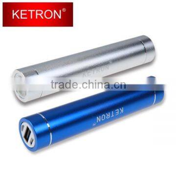 Mobile 2600mAh Backup Power Bank Charger with High Power LED Flashlight