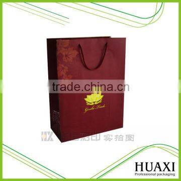 Custom logo high quality red fancy paper shopping bags