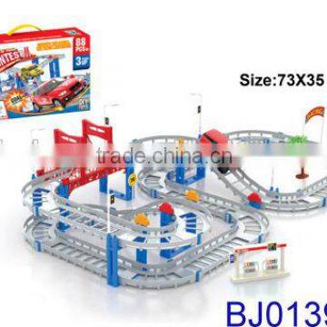 Intelligent kid toy for Christmas 2015 new B/O rail car plastic slot toy