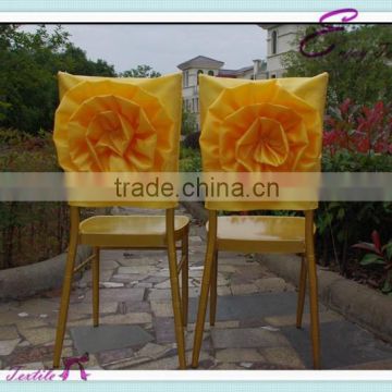 YHC#106 satin handmade flower-polyester banquet wedding wholesale cheap chiavari chair cover