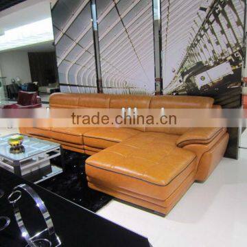 shunde light brwon leather sofa set/modern leather sofa