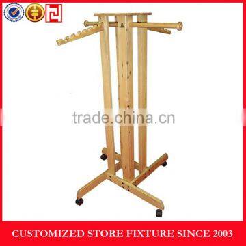 Wholesale wooden clothes display rack for retail store