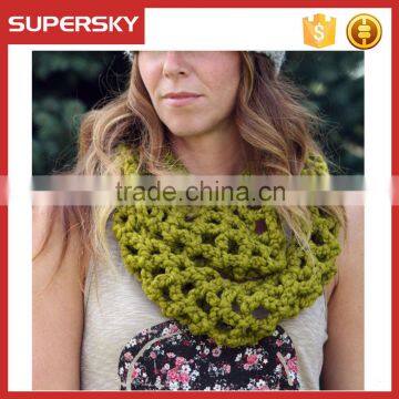 A-228 lace knit circle neck warmer scarf open knitted neck scarf lace and knitted scarf