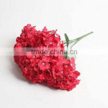 Factory direct sale artificial flower red hydrangea