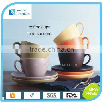 Hot-selling promotional ceramic coffee cup and saucers