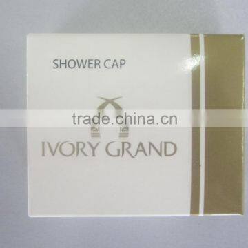 Transparent Simple Hotel PE Personalized Shower Caps In Paper Box