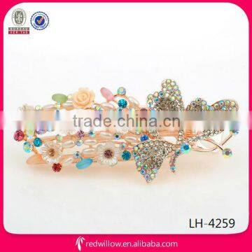 Manufacture wholesale elegant colored crystal hair stick barrette