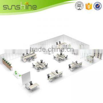 Portable Workstation Laptop Desk Table Middle Desktop Partition Workstation for Four People