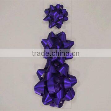 Purple PP Matte Metallic Star Gift Bow For Festival Ornament