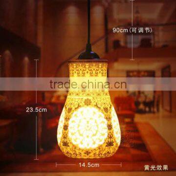 Vintage LED Pendant Light Blue White Porcelain Ceramic Loft Coffee Bar Restaurant Kitchen Lights photo-5