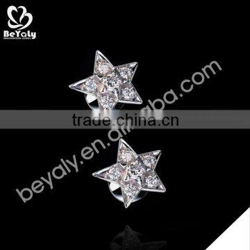 Star shaped 925 silver fancy earring Studs