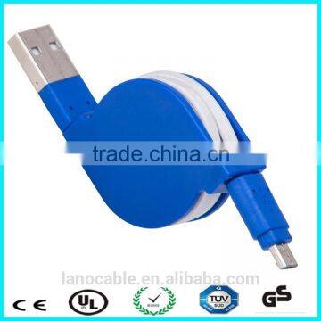 Colorful retractable flat usb cable