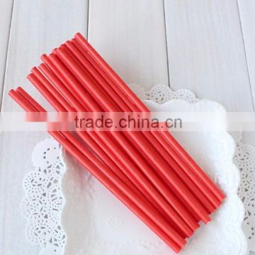 Solid red color party paper straw