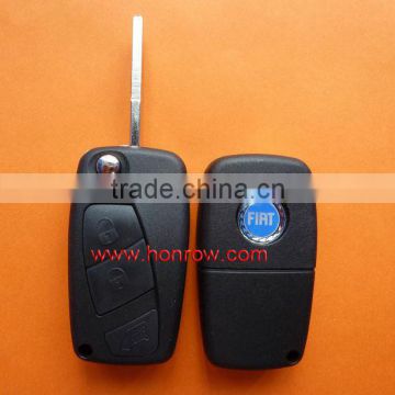 Hot sale 3 button flip remote key shell blank for fiat car key black color