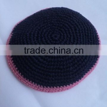 Knited customized / kippah knited customized / High quality hand made crocheted kippah/Suede kippot,custom suede kippah