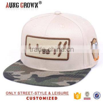 Unique fashion wolesale embroidery camo flat brim hat snapback