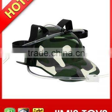 Plastic camouflage beer hats with straws for promotion