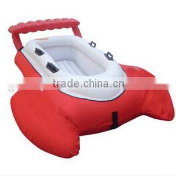 Inflatable water skiing ring towable single raft