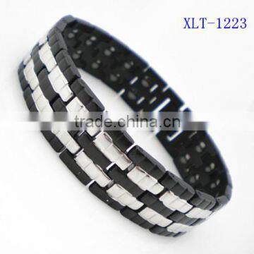 XLT-1223 New Design Mens Stainless Steel Black Magnet Bracelet